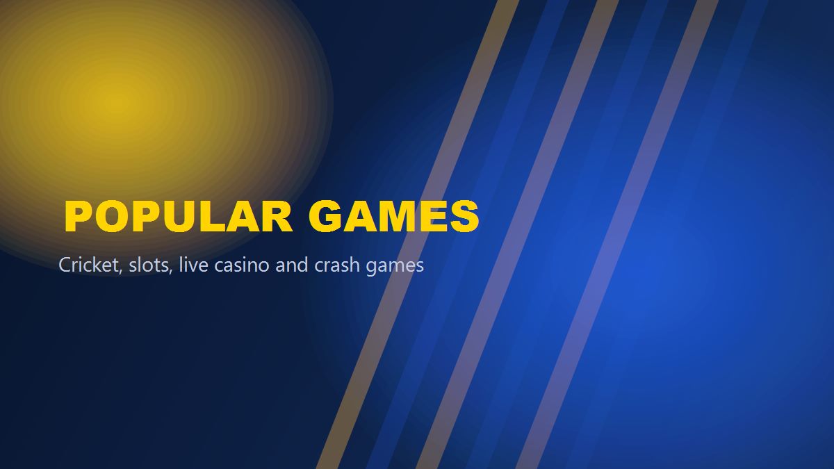Popular games on FB77: cricket, slots, live casino and crash games